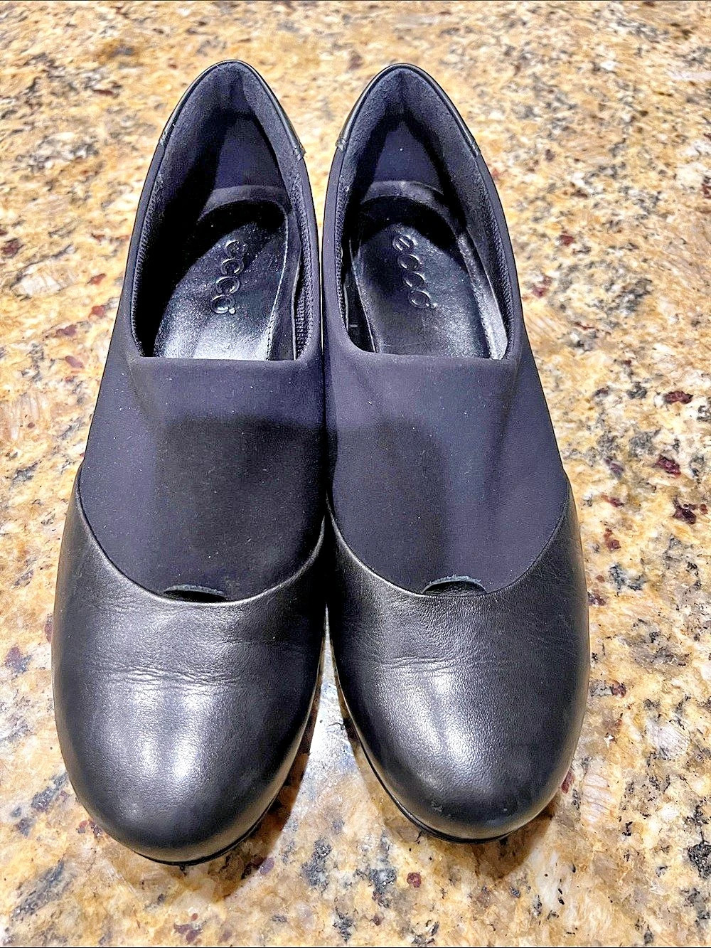 ECCO Abelone Gore-Tex Slip-On Wedge Black Slip-On Wedge Flats